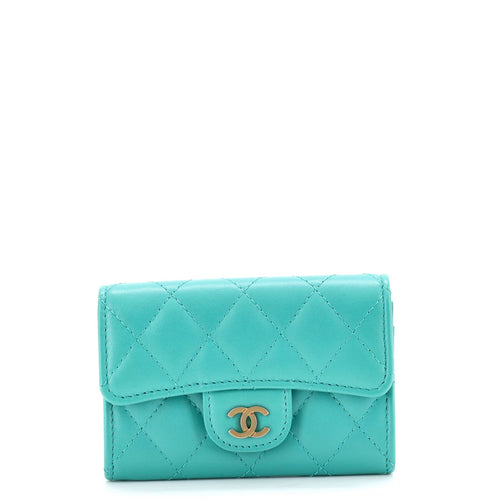CHANEL CC Compact Classic Flap Wallet Quilted Caviar