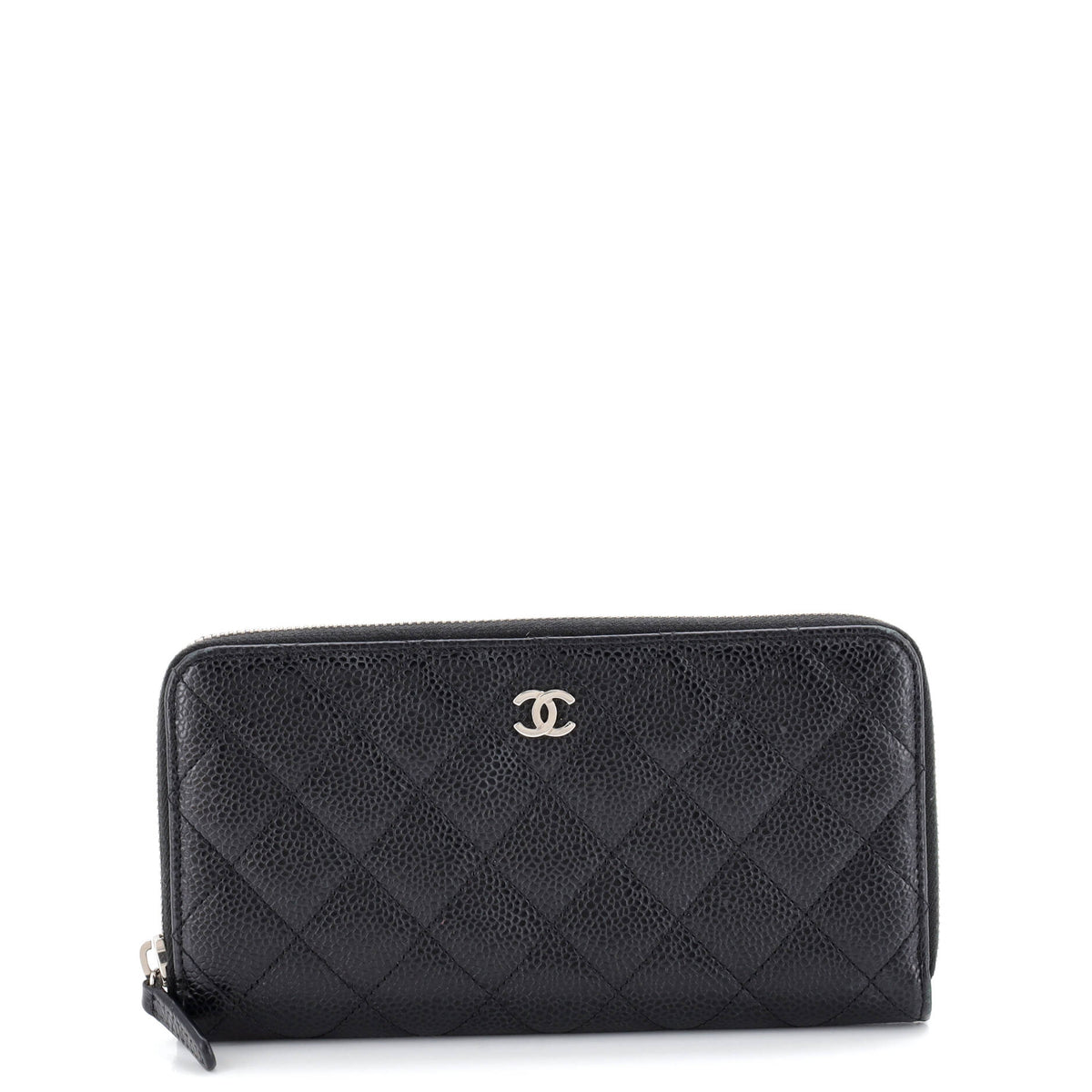 Chanel CHANEL Zip Around Wallet Quilted Caviar Long