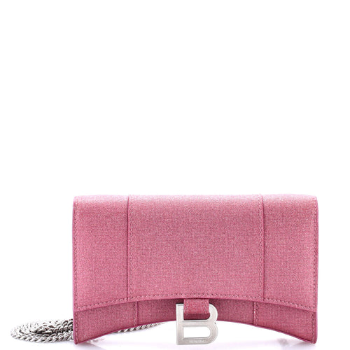 Hourglass Chain Wallet Glitter Leather