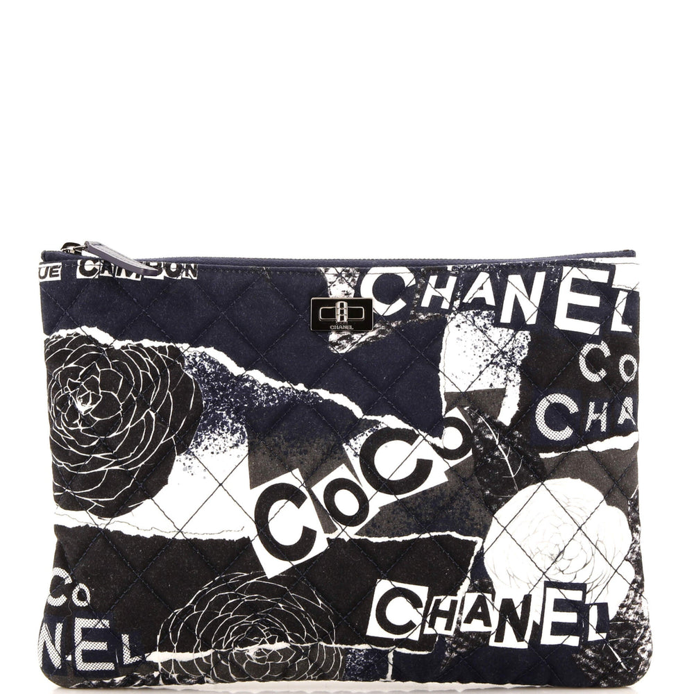 CHANEL Reissue 2.55 O Case Pouch Quilted Printed Jersey Medium