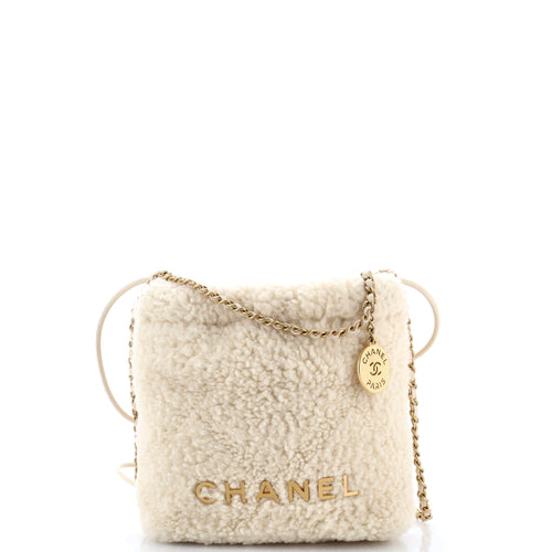 CHANEL 22 Chain Hobo Shearling Mini