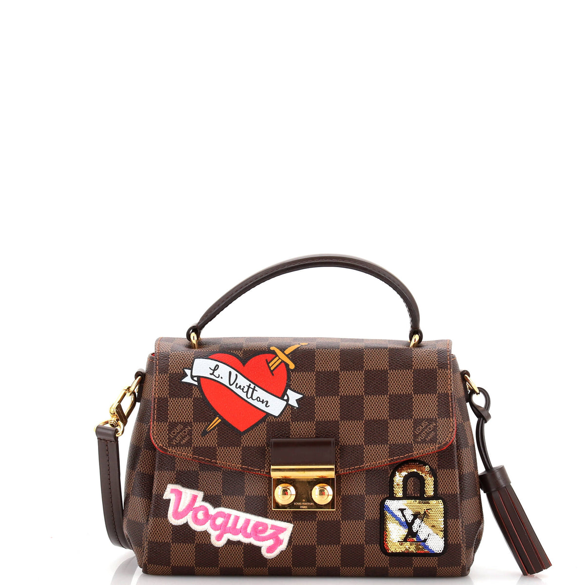 Louis Vuitton Croisette Handbag Limited Edition Patches Damier