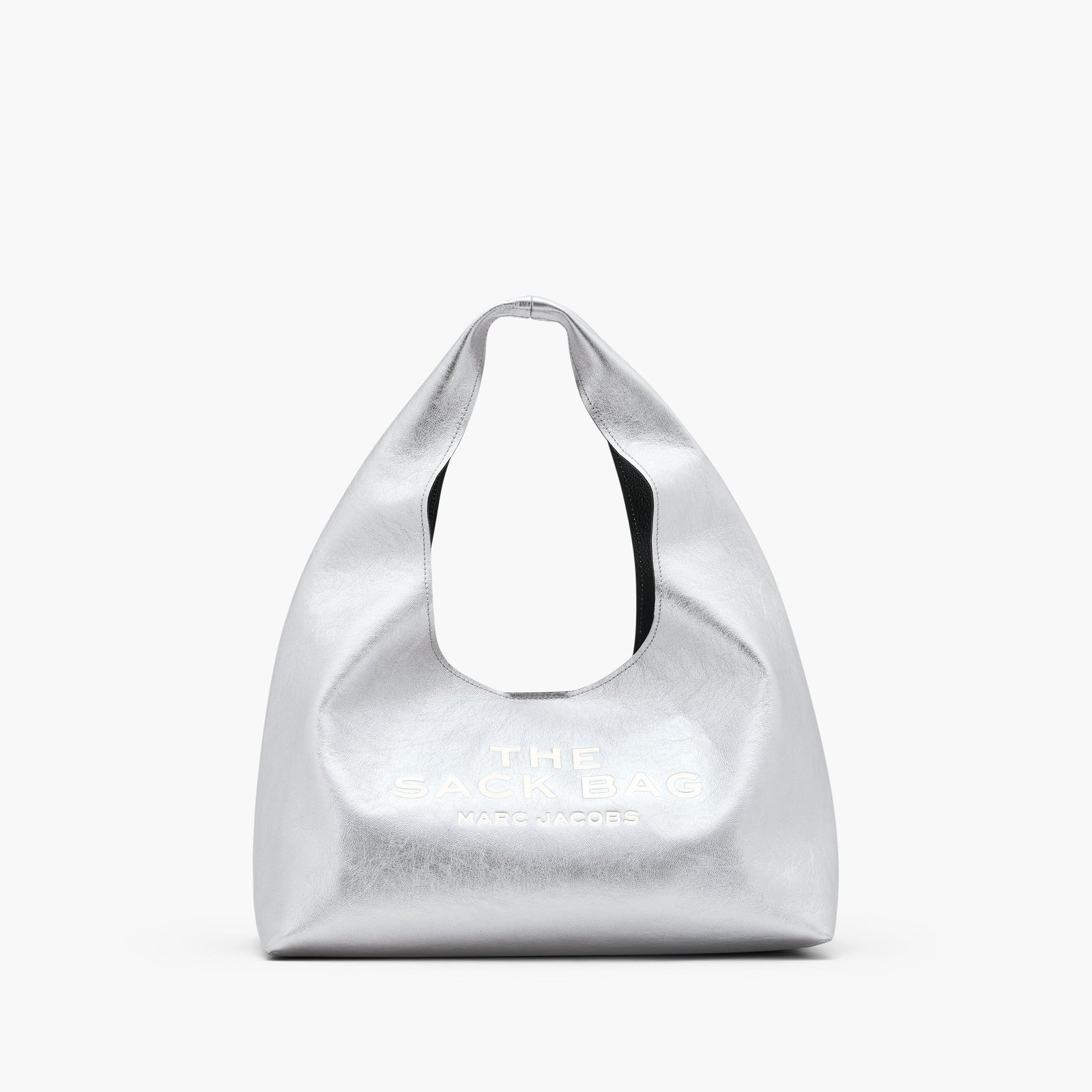 Marc Jacobs The Metallic Leather Sack Bag in Silver