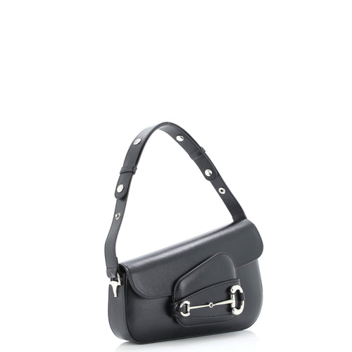 GUCCI Horsebit 1955 Asymmetric Shoulder Bag Leather Small