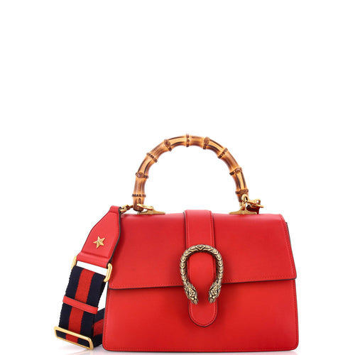 GUCCI Dionysus Bamboo Top Handle Bag Leather Medium