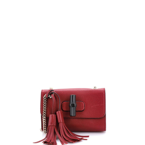 GUCCI Miss Bamboo Shoulder Bag Leather Small