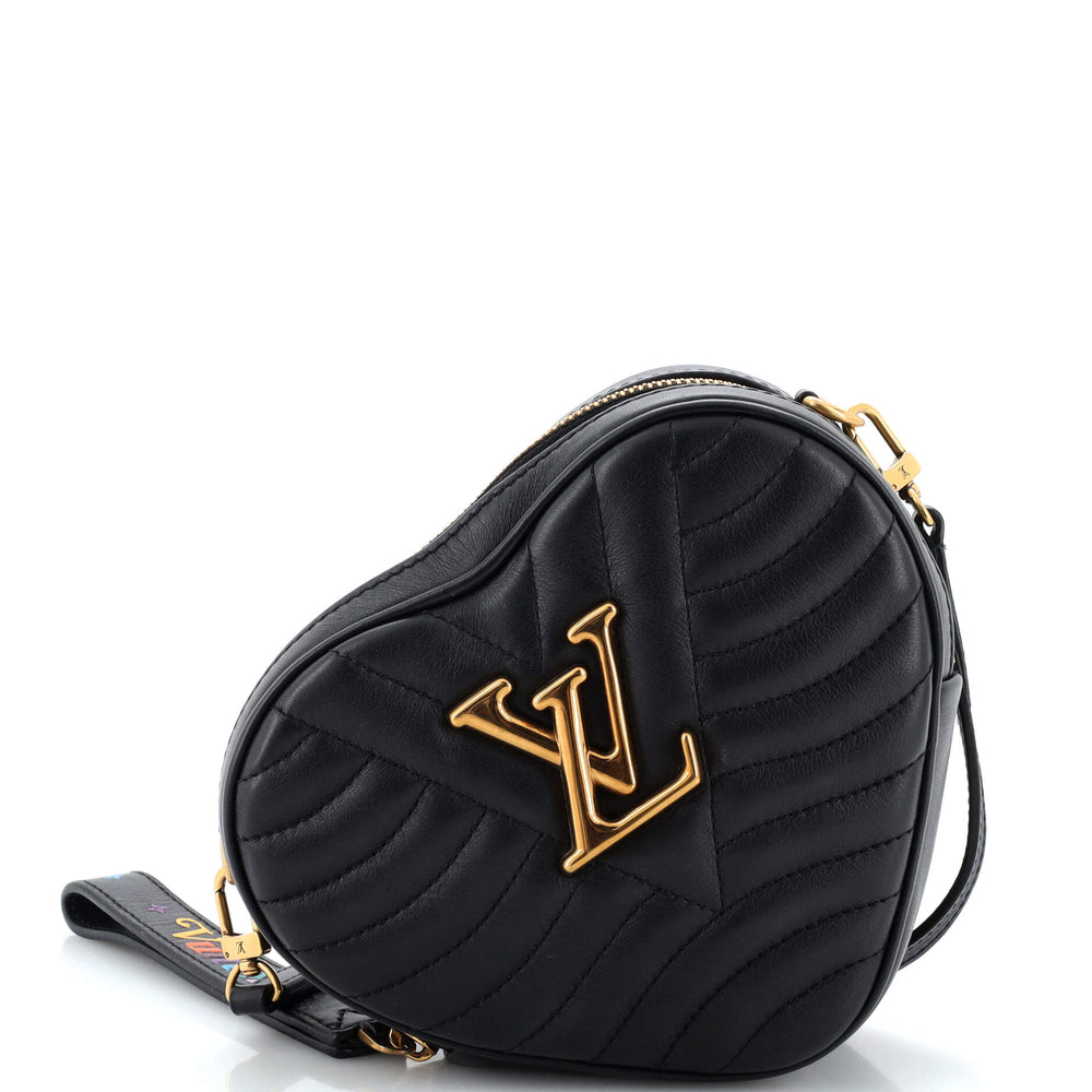 New Wave Heart Crossbody Bag Quilted Leather