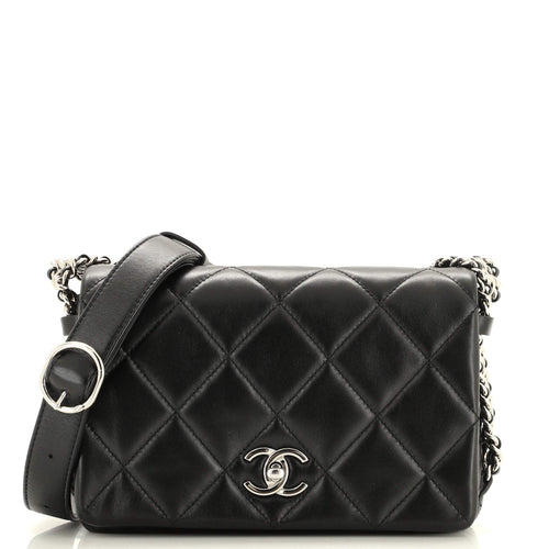 CHANEL Chain Rows Flap Bag Quilted Lambskin Small