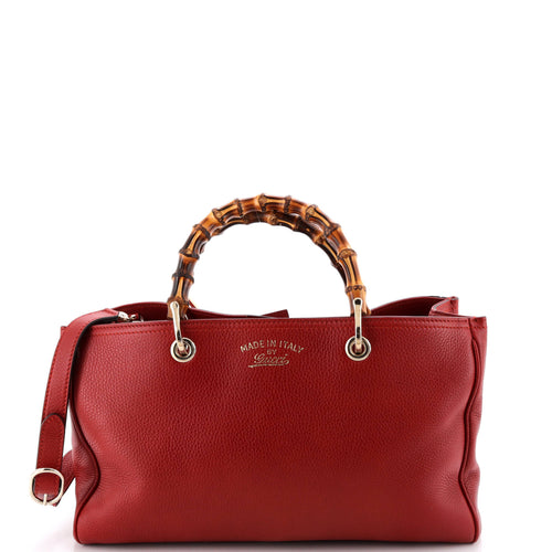 GUCCI Bamboo Shopper Tote Leather Medium