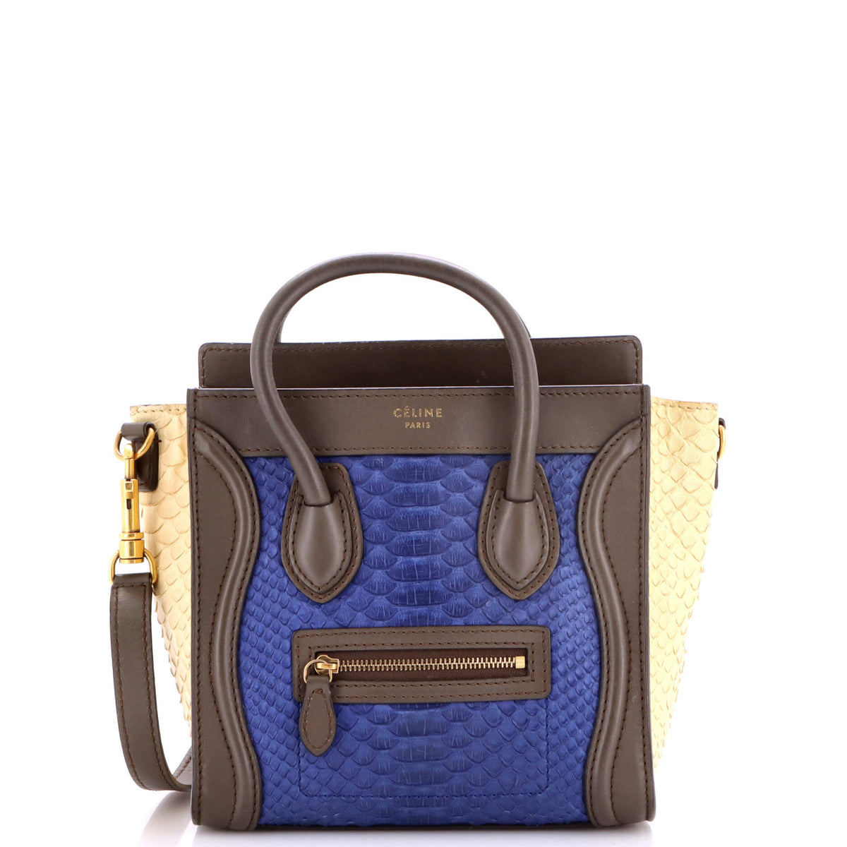 Celine CELINE Tricolor Luggage Bag Python and Leather Nano