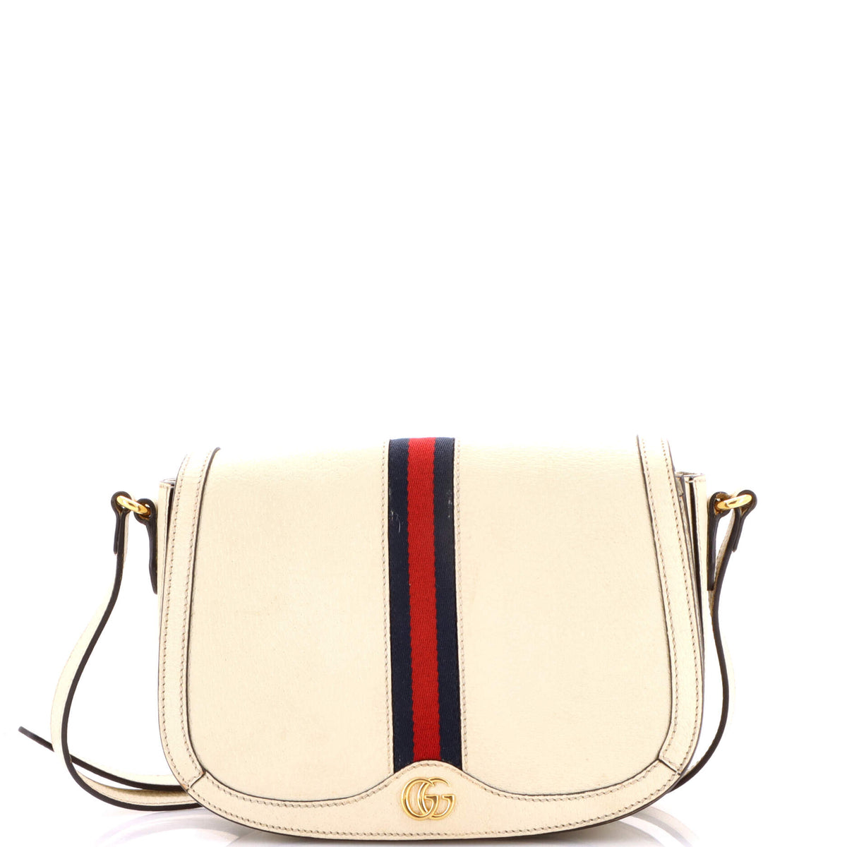 Gucci GUCCI Ophidia Saddle Flap Shoulder Bag Leather Small