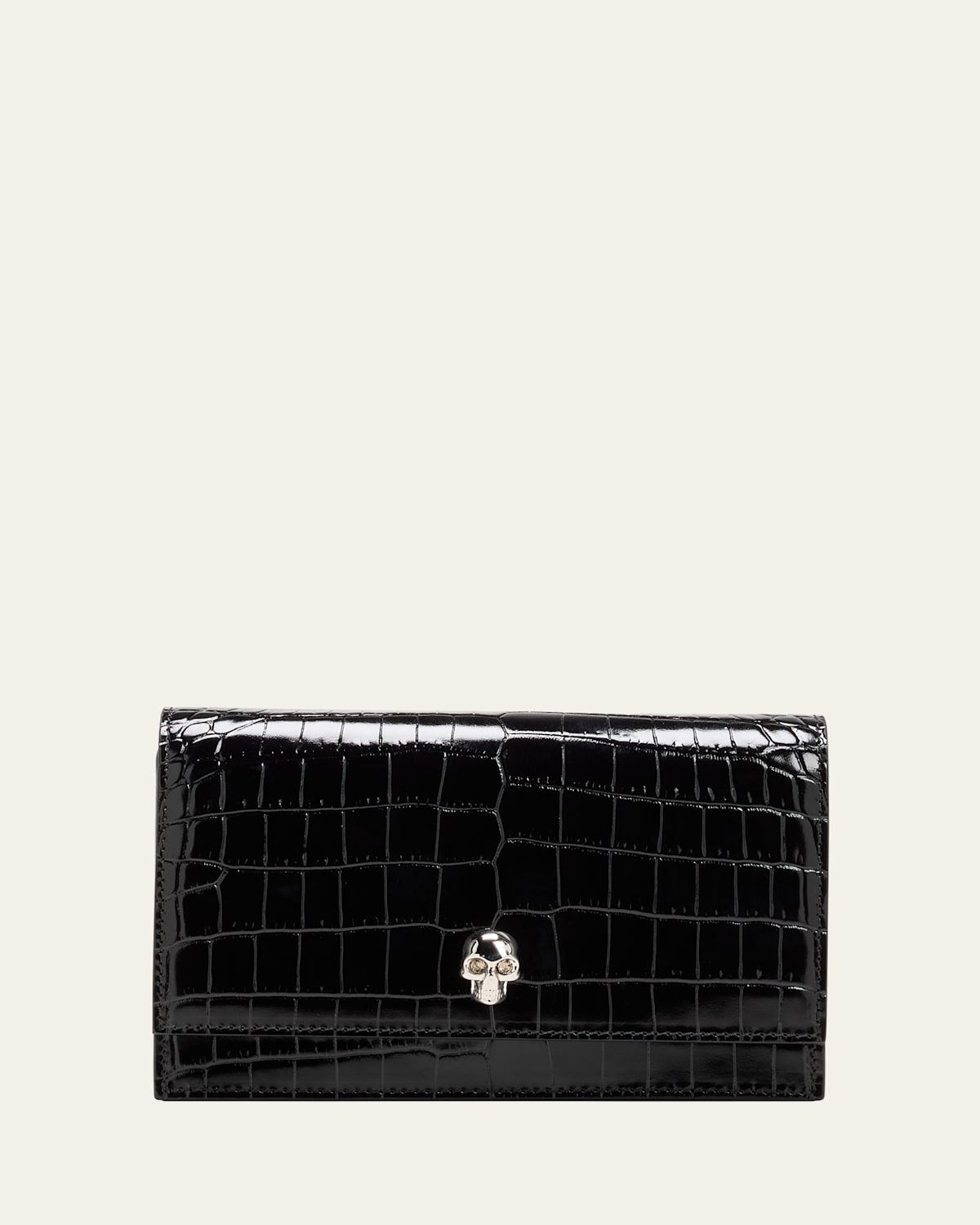 Boss Mini Skull Croc-Embossed Crossbody Bag