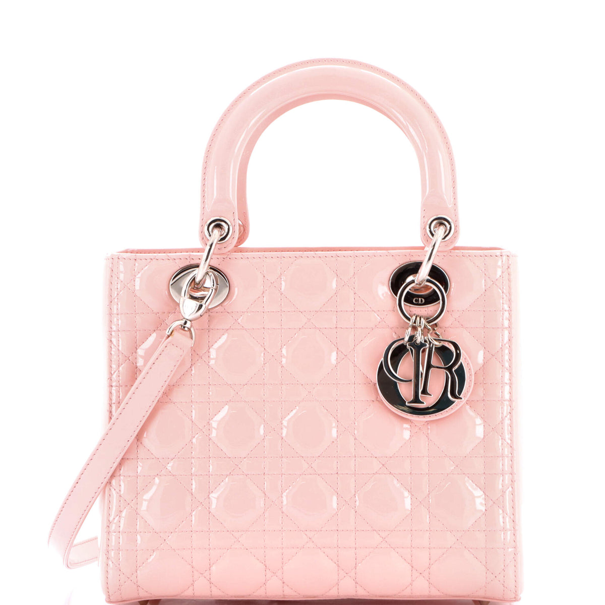 Christian Dior Lady Dior Bag Cannage Quilt Patent Medium