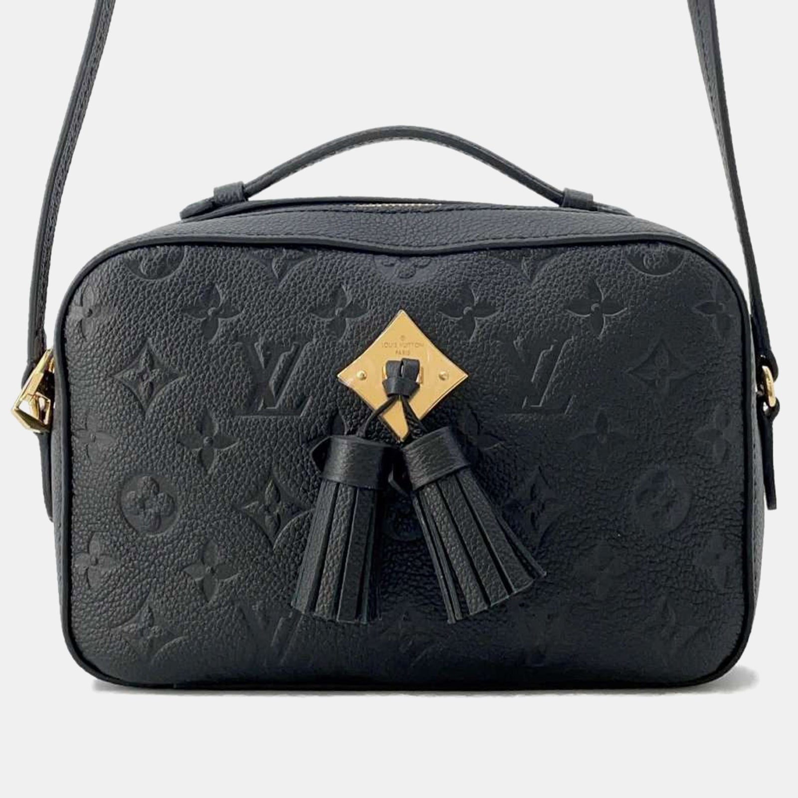 Louis Vuitton Noir Monogram Empreinte Saintonge-Tasche aus Leder