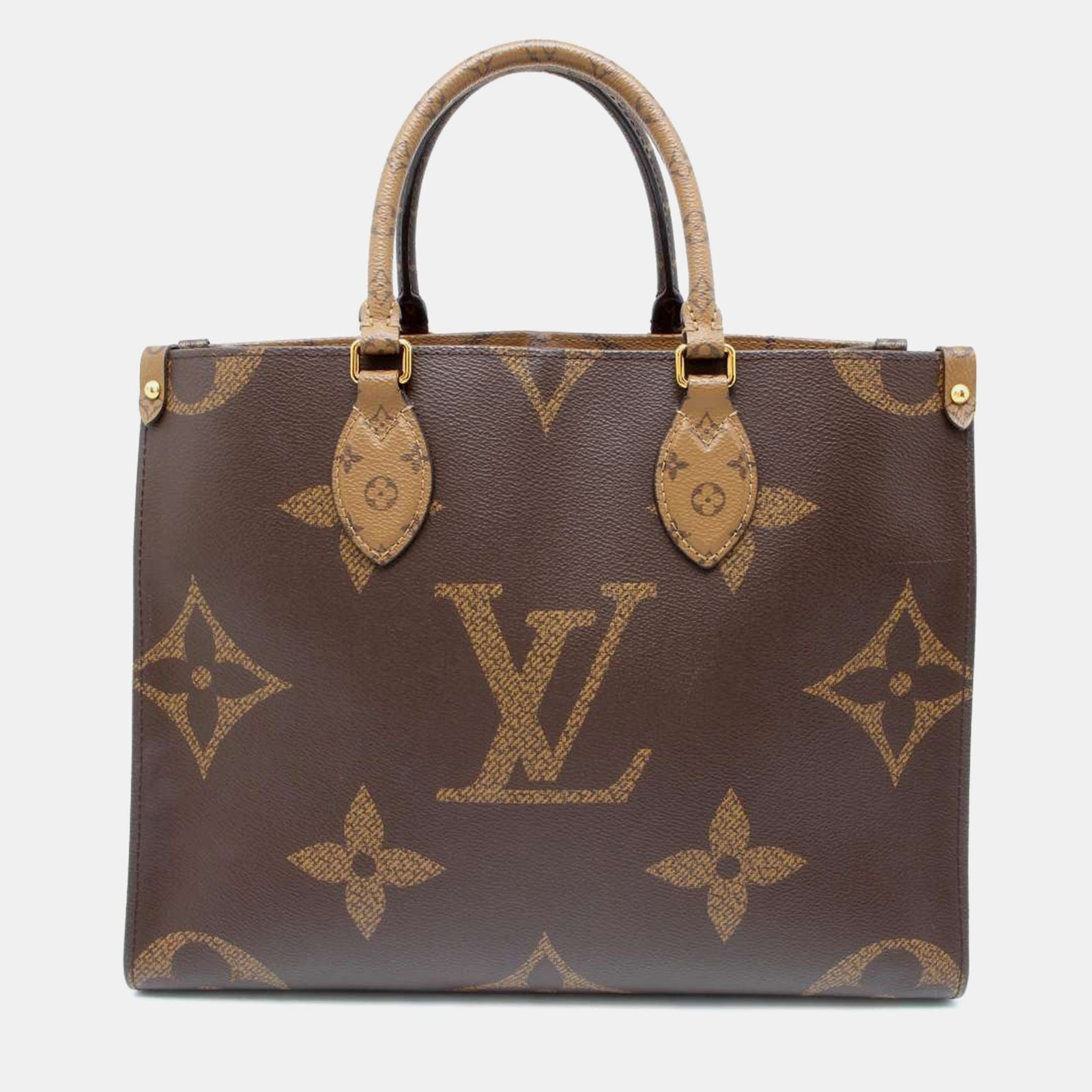 Louis Vuitton Braune Monogramm-Reverse-Canvas-Monogramm-Onthego-Riesentasche MM