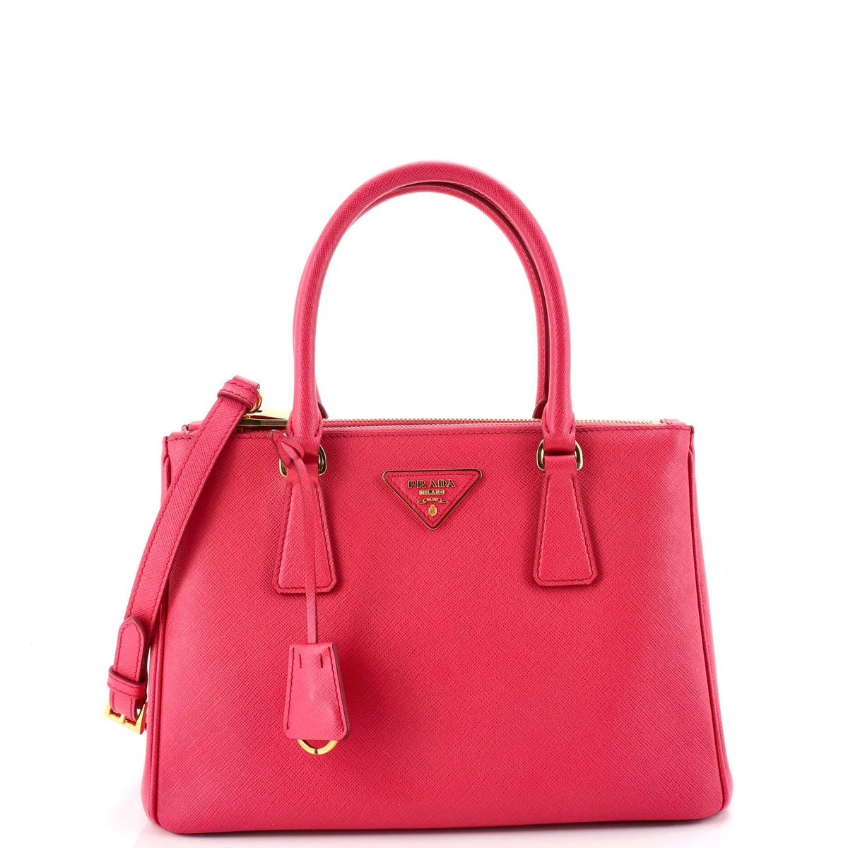Prada PRADA Galleria Double Zip Tote Saffiano Leather Small