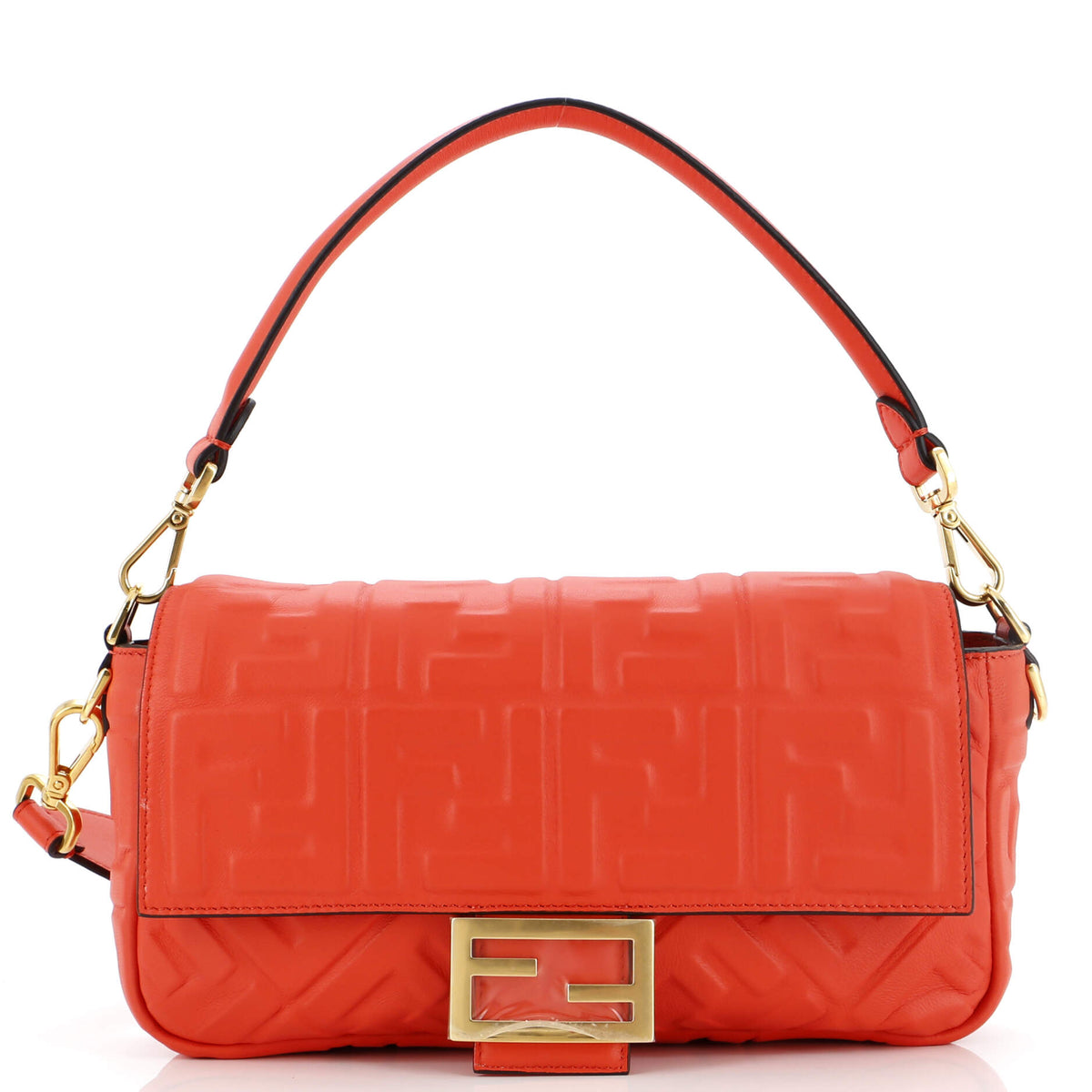 Fendi FENDI Baguette NM Bag Zucca Embossed Leather Medium