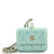 CHANEL CC Pearl Coin Card Holder with Chain Quilted Iridescent Caviar