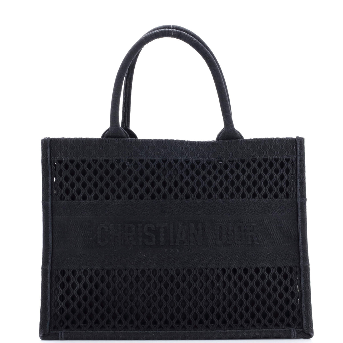 Christian Dior Book Tote Mesh Canvas Medium