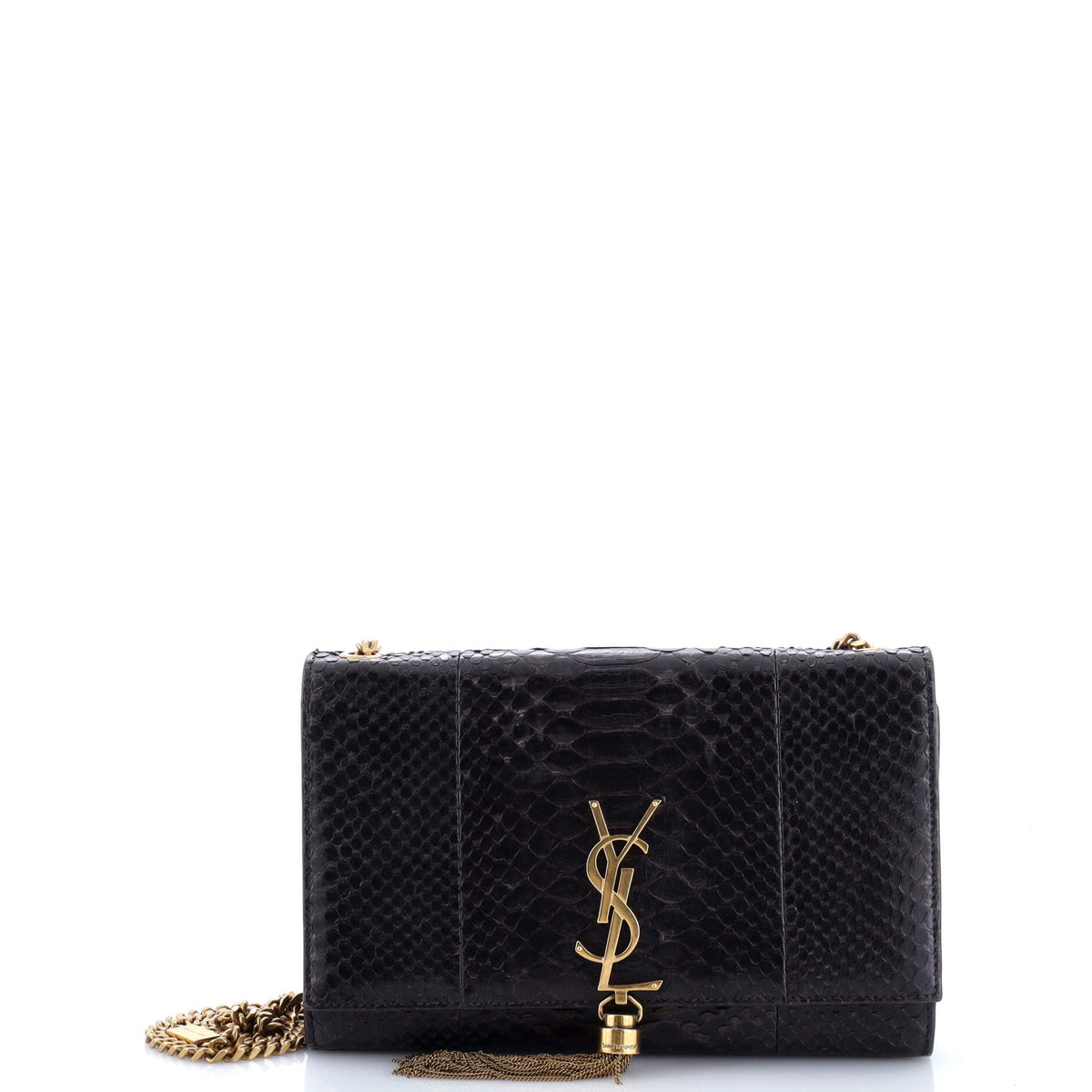 Saint Laurent Classic Monogram Tassel Crossbody Bag Python Medium