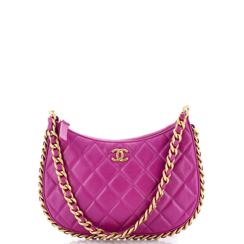 CHANEL CC Chain Around Hobo Quilted Lambskin