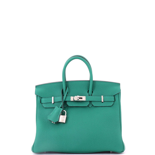 Birkin Handbag Vert Vertigo Togo with Palladium Hardware 25