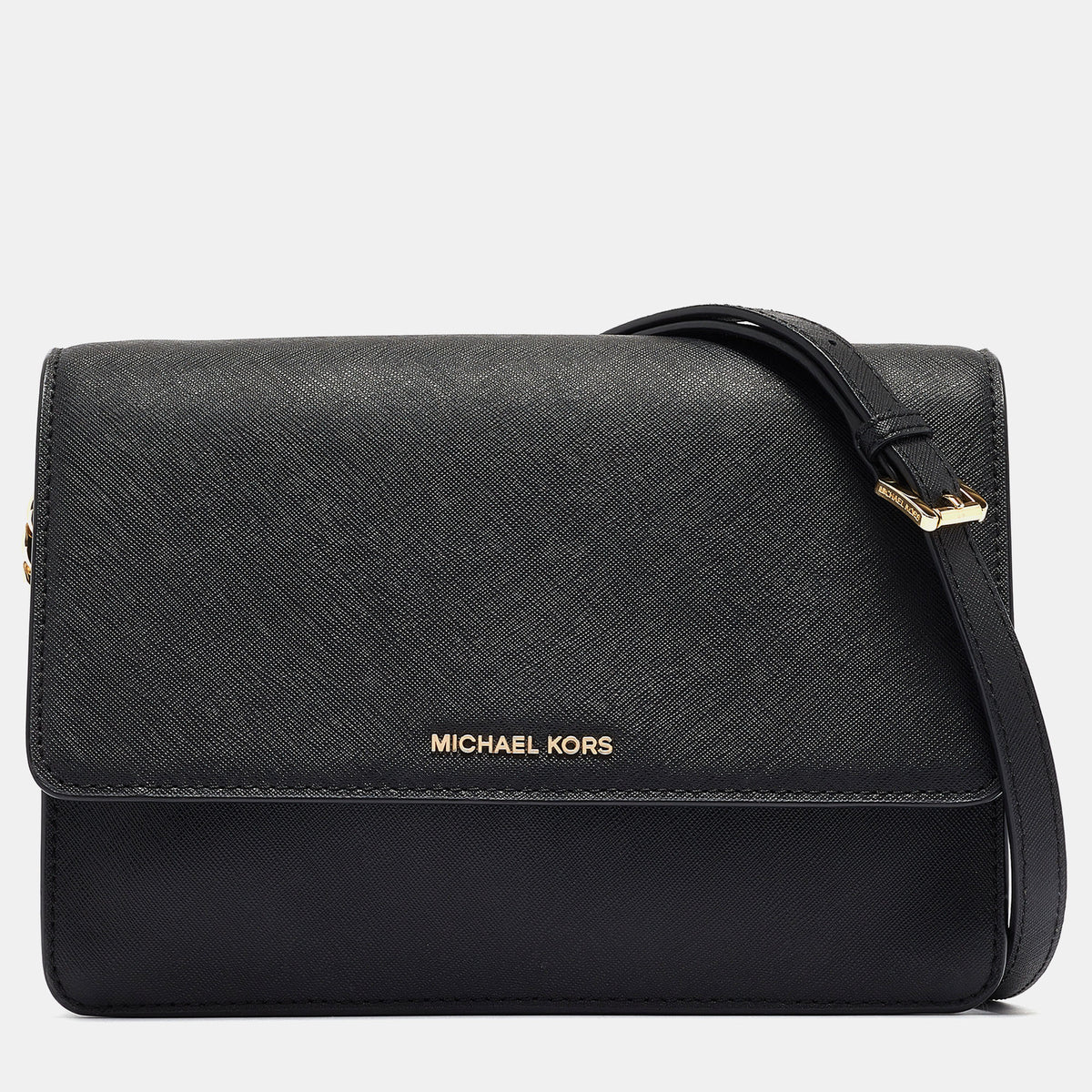 Michael Kors Black Leather Jet Set Crossbody Bag