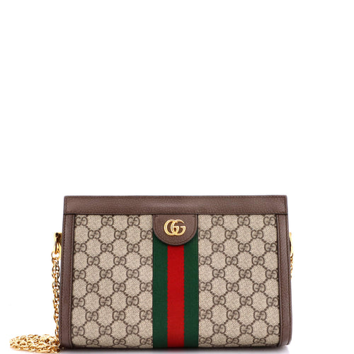GUCCI Ophidia Chain Shoulder Bag GG Coated Canvas Small