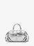 MK Darrington Metallic Small Crackled Leather Satchel - Silver - Michael Kors