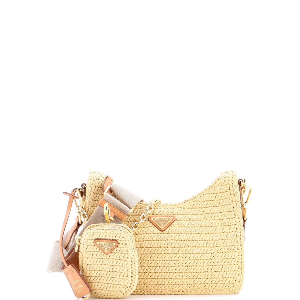 Prada PRADA Re-Edition 2005 Shoulder Bag Raffia Small