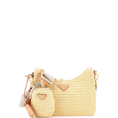 PRADA Re-Edition 2005 Shoulder Bag Raffia Small