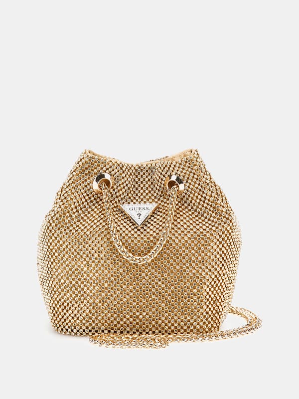 Guess Lua Rhinestone Mini Bucket Bag