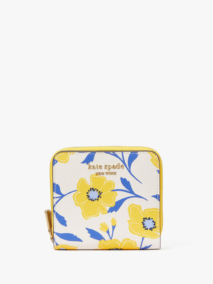 Kate Spade Au Morgan Sunshine Floral Printed Small Compact Wallet