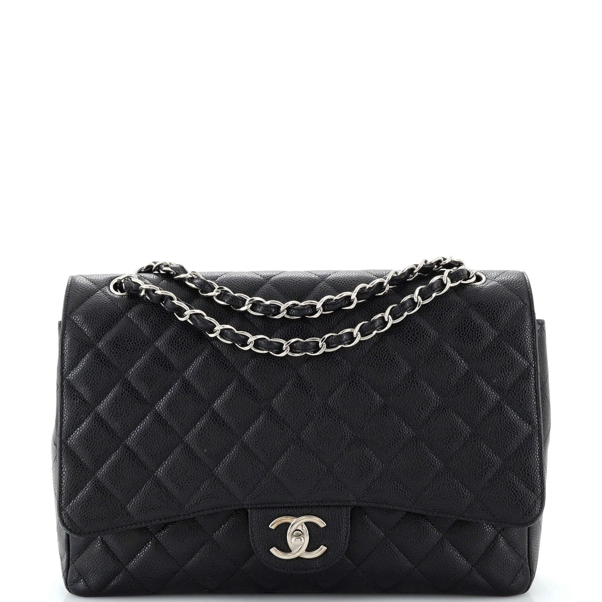 Chanel CHANEL Classic Double Flap Bag Quilted Caviar Maxi
