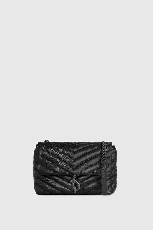 Edie Nylon Crossbody Bag In Black