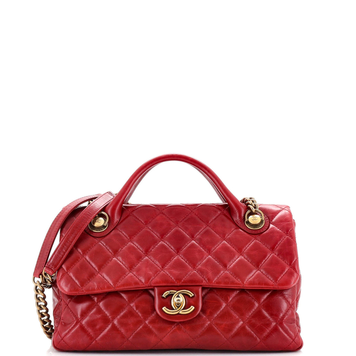 Chanel CHANEL Castle Rock Flap Bag Quilted Glazed Calfskin Medium