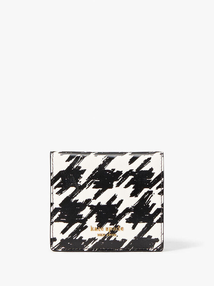 Kate Spade Au Morgan Painterly Houndstooth Small Bifold Wallet