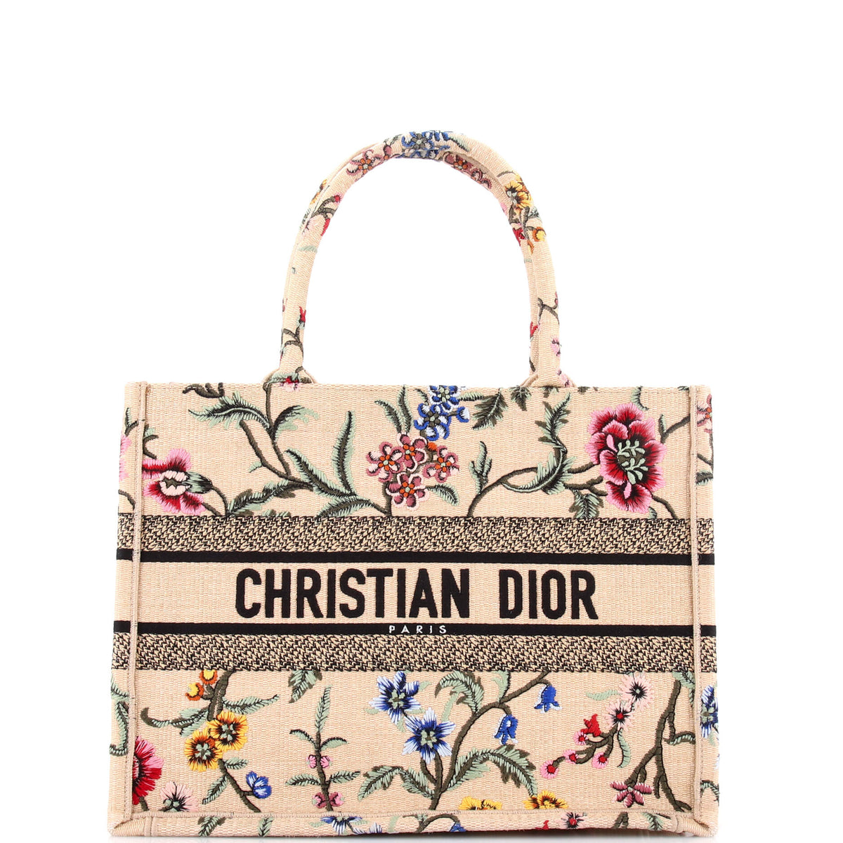 Christian Dior Book Tote Embroidered Canvas Medium