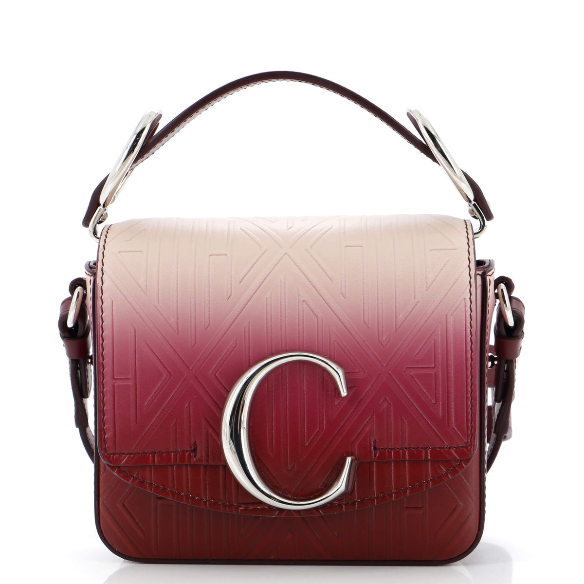 Chloe CHLOE C Flap Bag Embossed Leather Mini