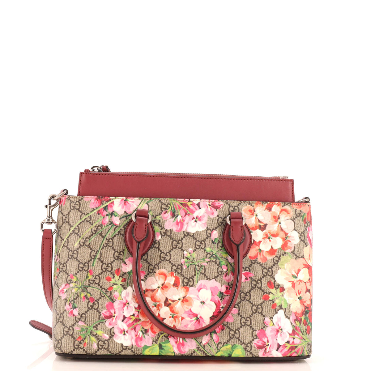 Gucci GUCCI Linea A Convertible Tote Blooms Print GG Coated Canvas Small