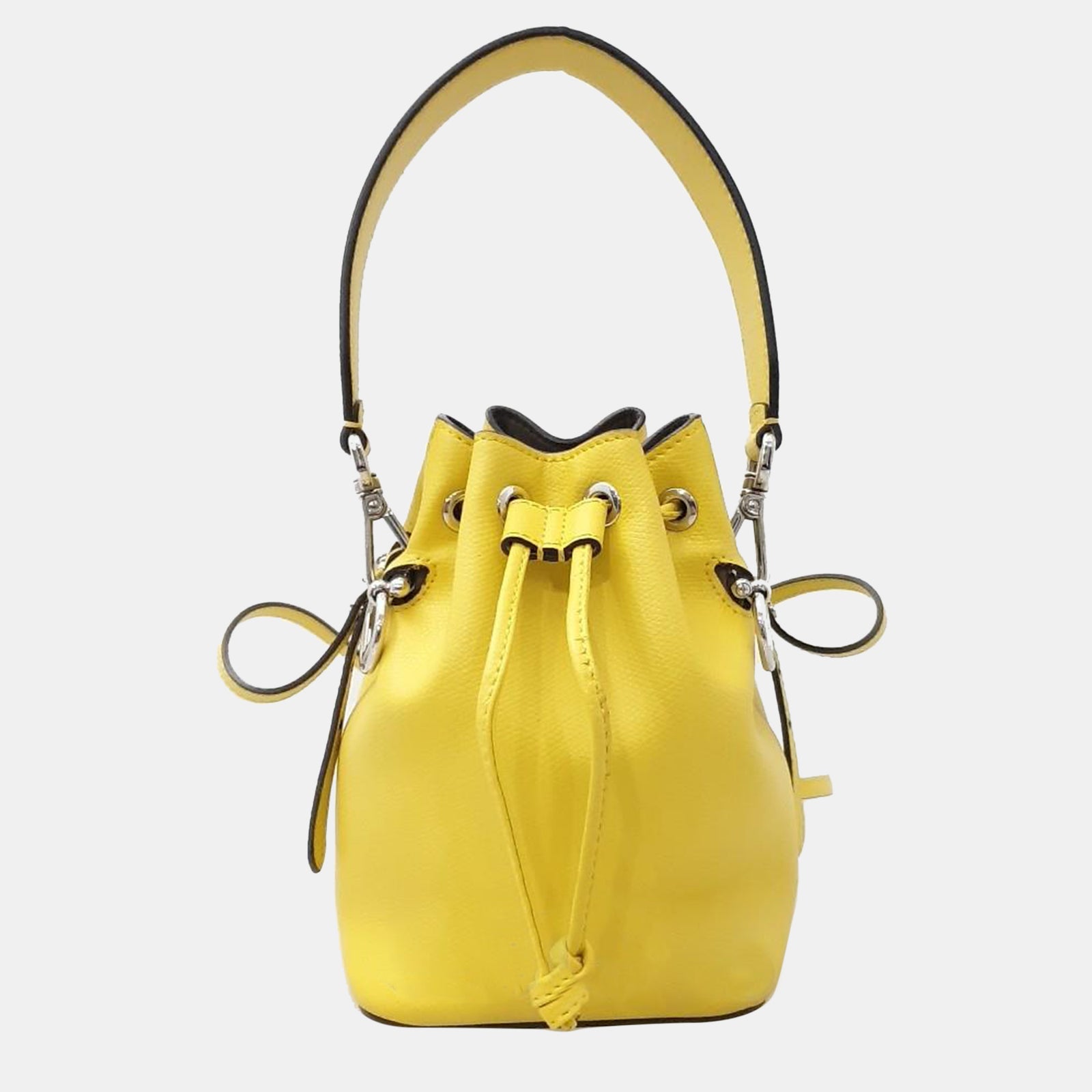 Fendi Yellow Leather Montresor Mini Bucket Bag