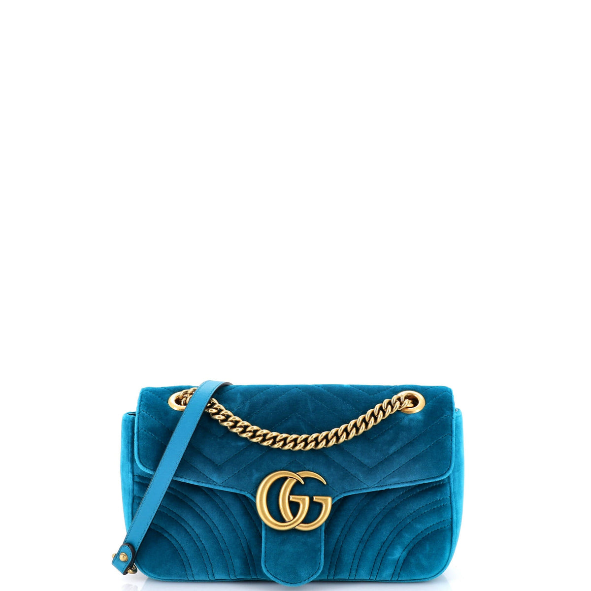 Gucci GUCCI GG Marmont Flap Bag Matelasse Velvet Small