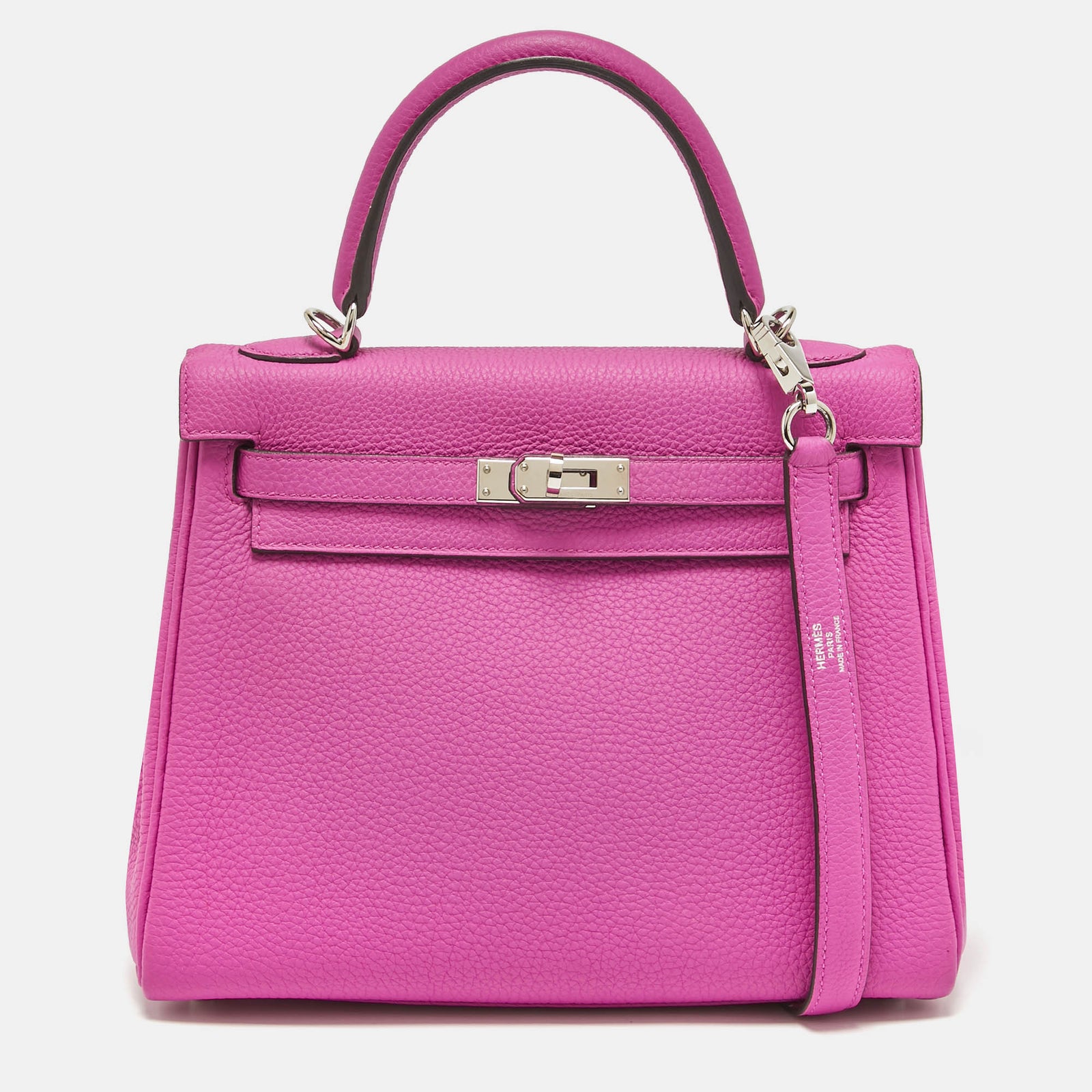 Herm?s Hermès Kelly Retourne 25 Tasche aus Togo-Leder mit Palladium-Finish in Magnolia