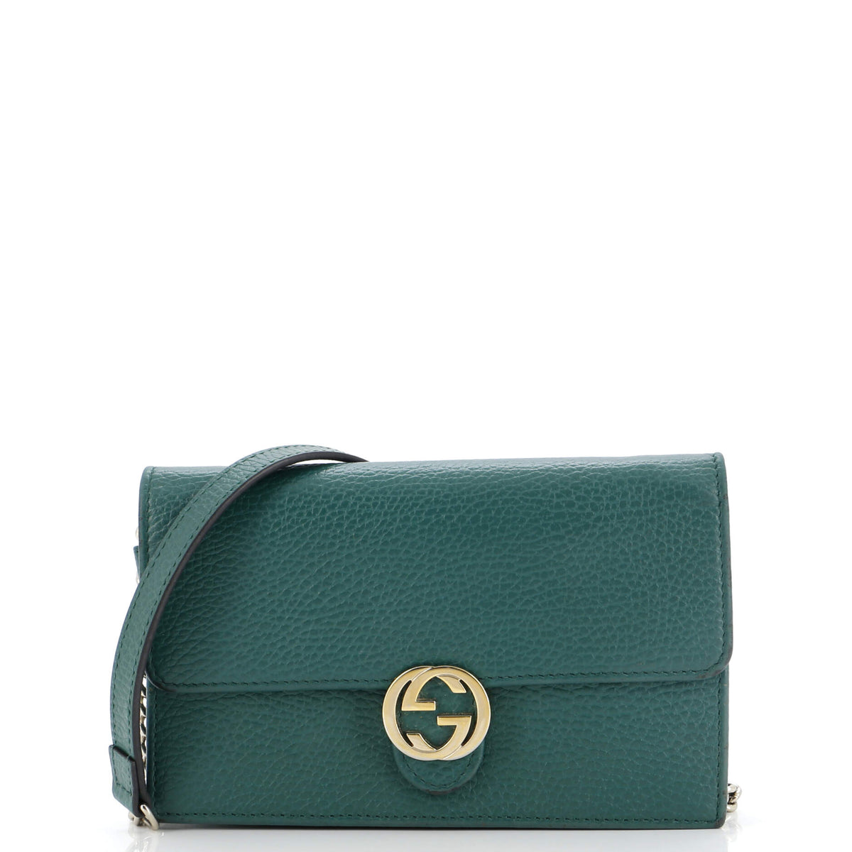 Gucci GUCCI Interlocking Wallet on Chain Leather