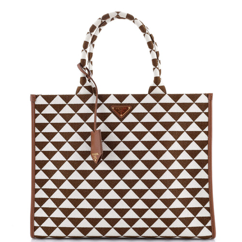 PRADA Symbole Shopper Tote Jacquard Large