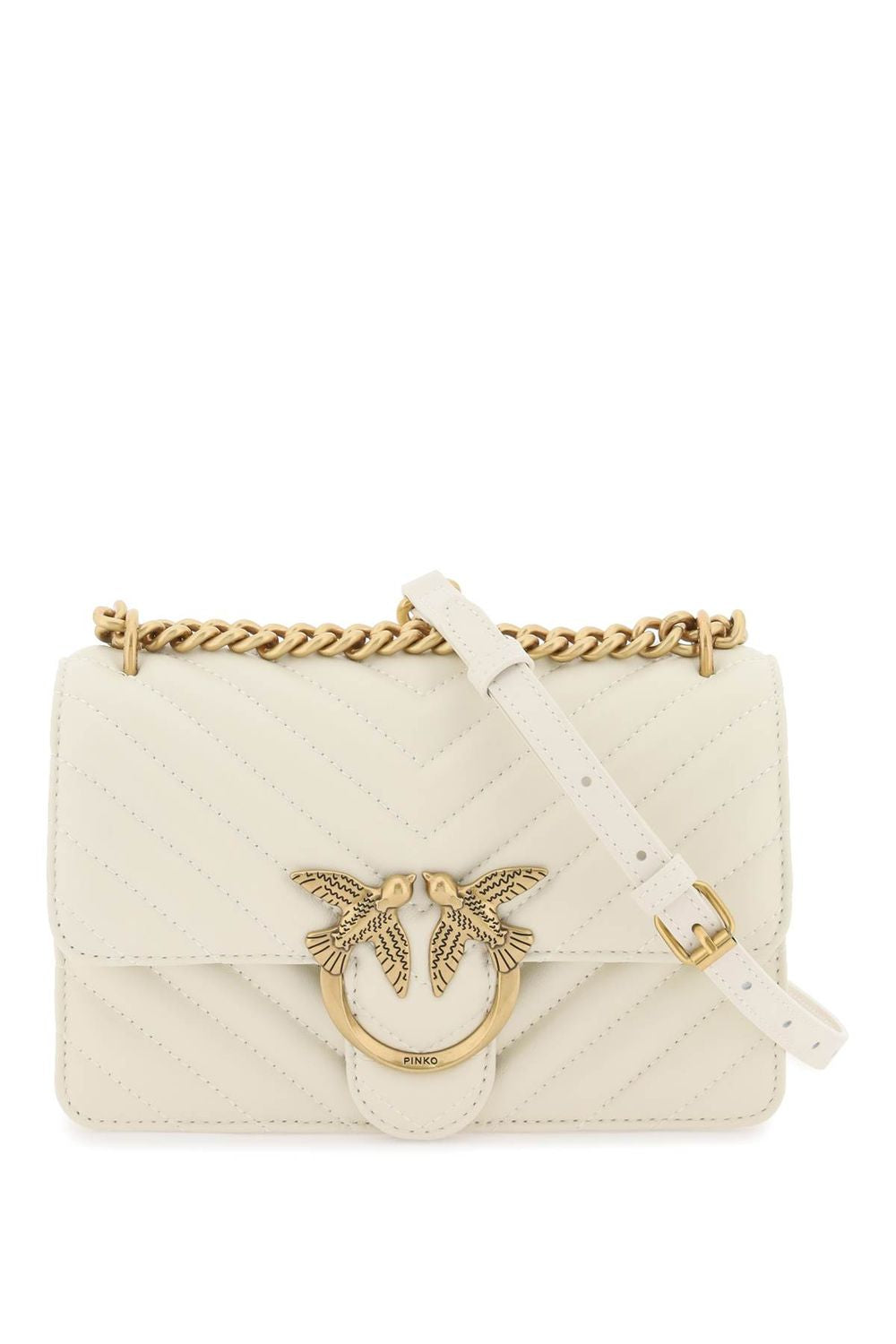 Pinko Women's Mini Love Bag One Chevron in Bianco | 100074A0GK