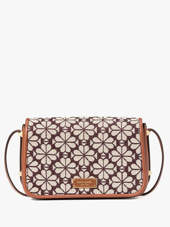 Kate Spade Au Spade Flower Jacquard Small Flap Crossbody