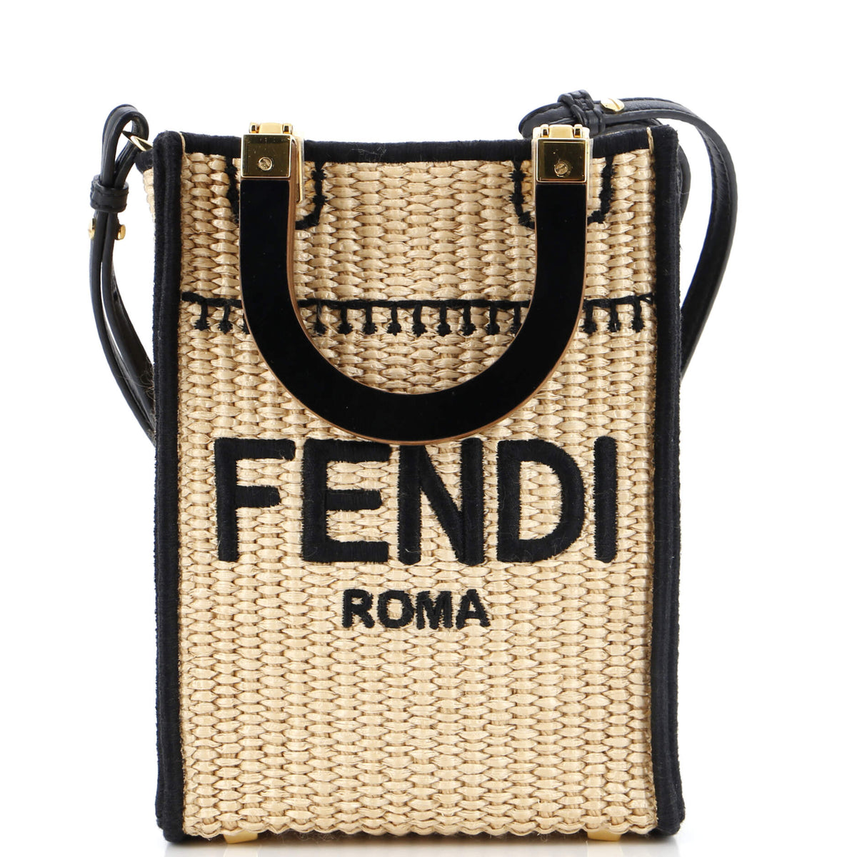 Fendi FENDI Sunshine Shopper Tote Straw Mini