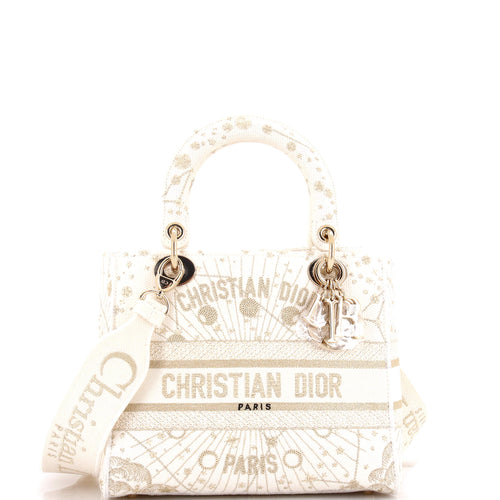 Lady D-Lite Bag Embroidered Canvas Medium