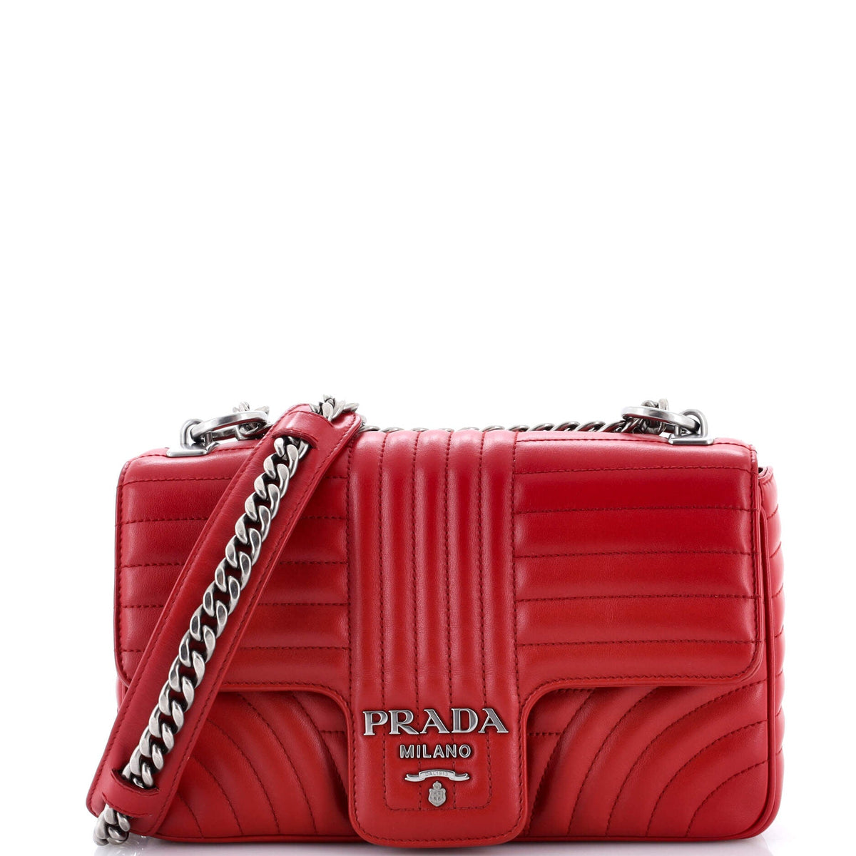 Prada PRADA Chain Flap Shoulder Bag Diagramme Quilted Leather Medium